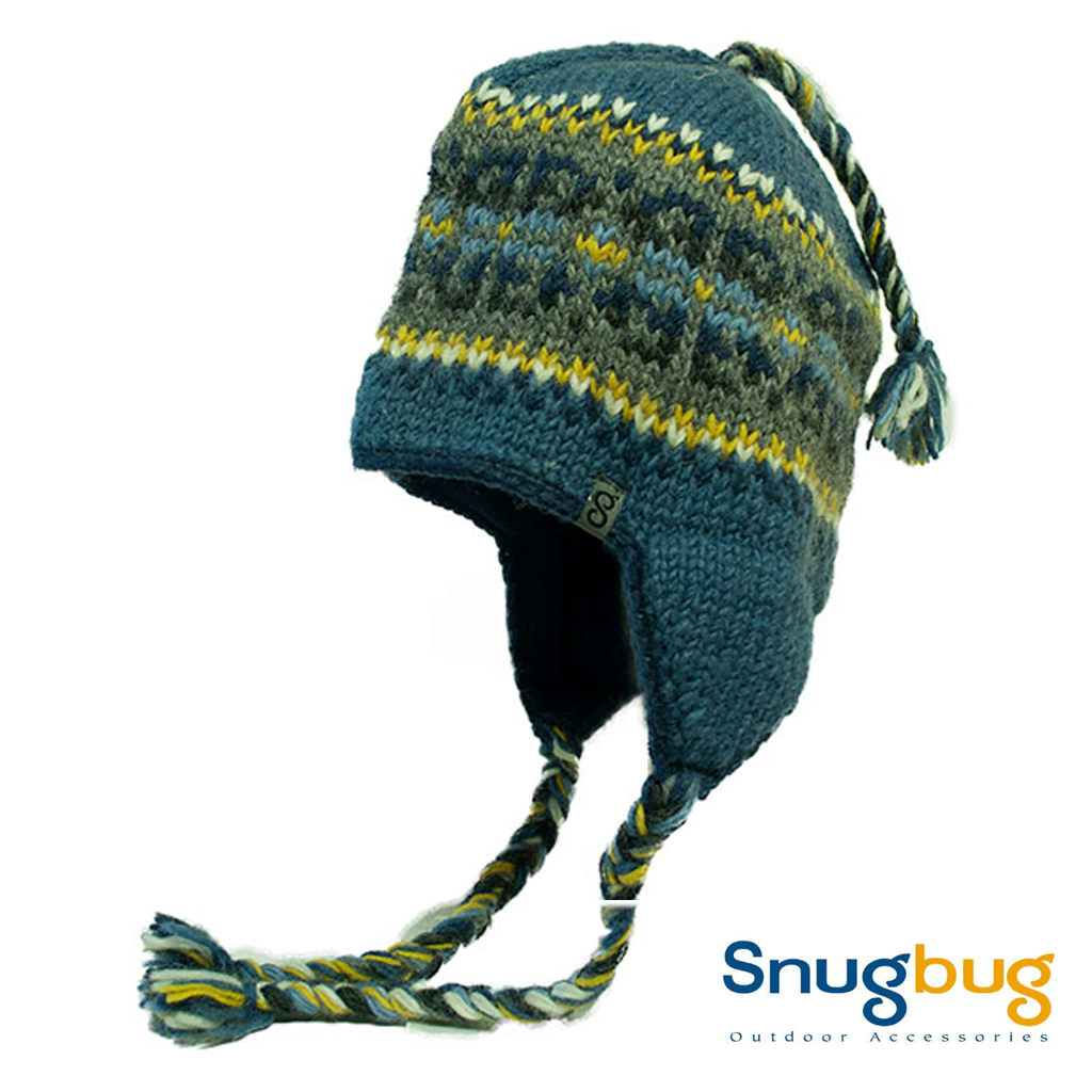 SnugBug Earflaps - Blue/Yellow/Green