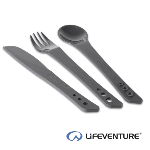 Lifeventure Ellipse Plastic Camping Cutlery – Graphite