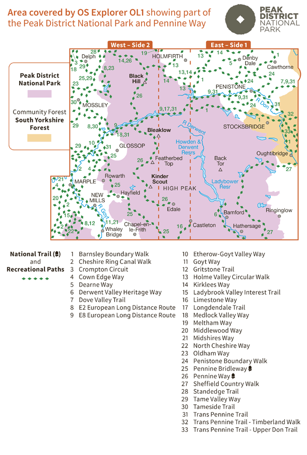 Ordnance Survey Explorer Active - OL 1 - Peaks - Dark Peak