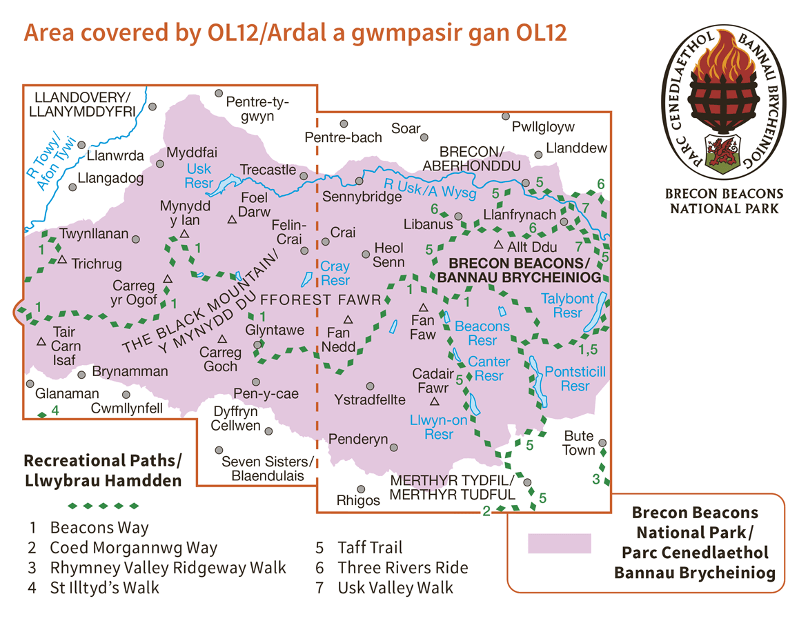 Ordnance Survey Explorer Active - OL 12 - Brecons West