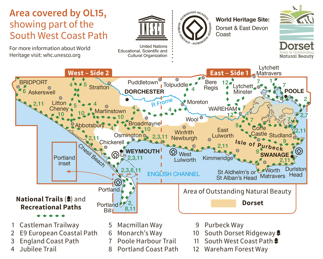 OOrdnance Survey Explorer Active - OL 15 - Purbeck and South Dorset