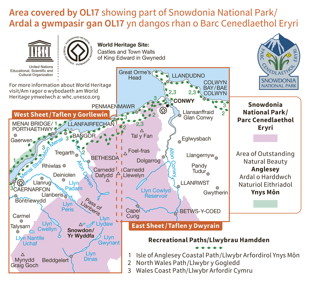 Ordnance Survey Explorer - OL 17 - Snowdon