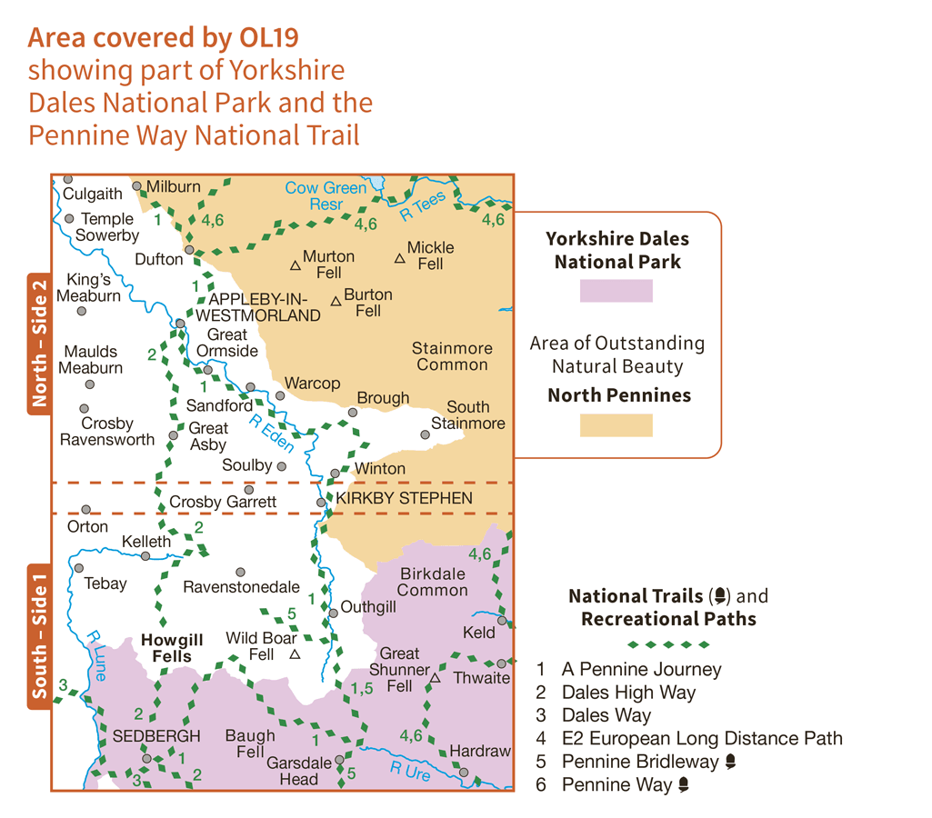 Ordnance Survey Explorer Active - OL 19 - Howgill Fells and Upper Eden Valley