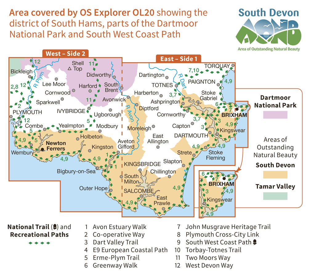 Ordnance Survey Explorer Active - OL 20 - South Devon