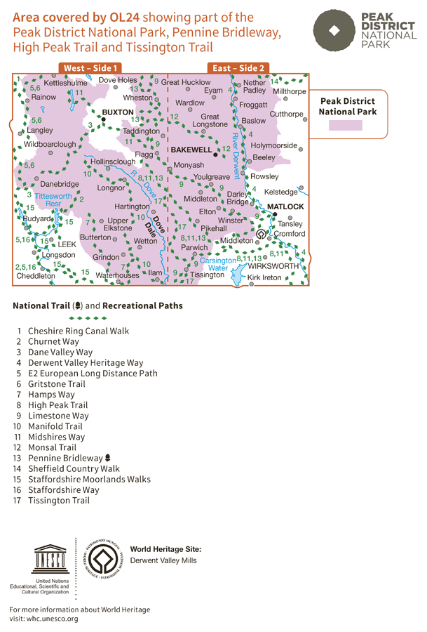 Ordnance Survey Explorer Active - OL 24 - Peaks - White Peak