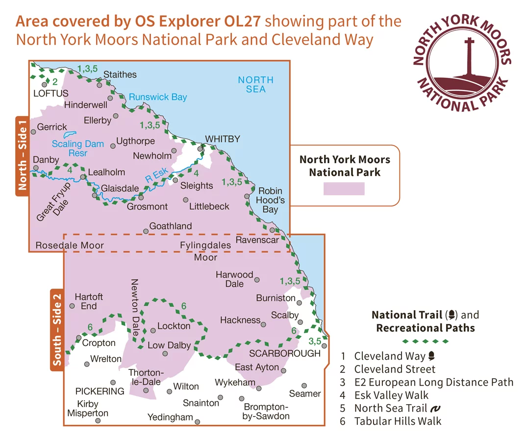 Ordnance Survey Explorer Active - OL 27 - North York Moors E