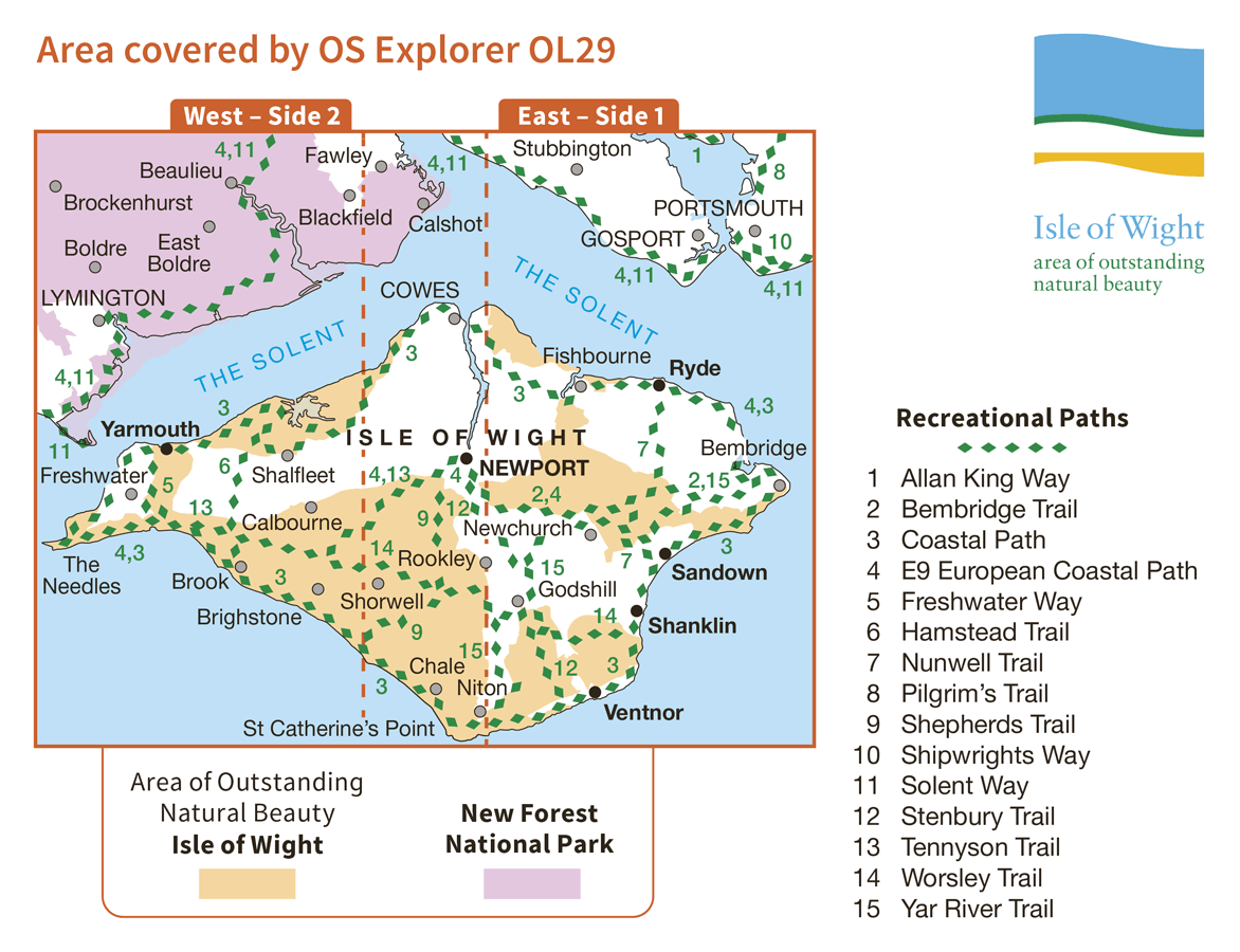 Ordnance Survey Explorer - OL 29 - Isle of Wight