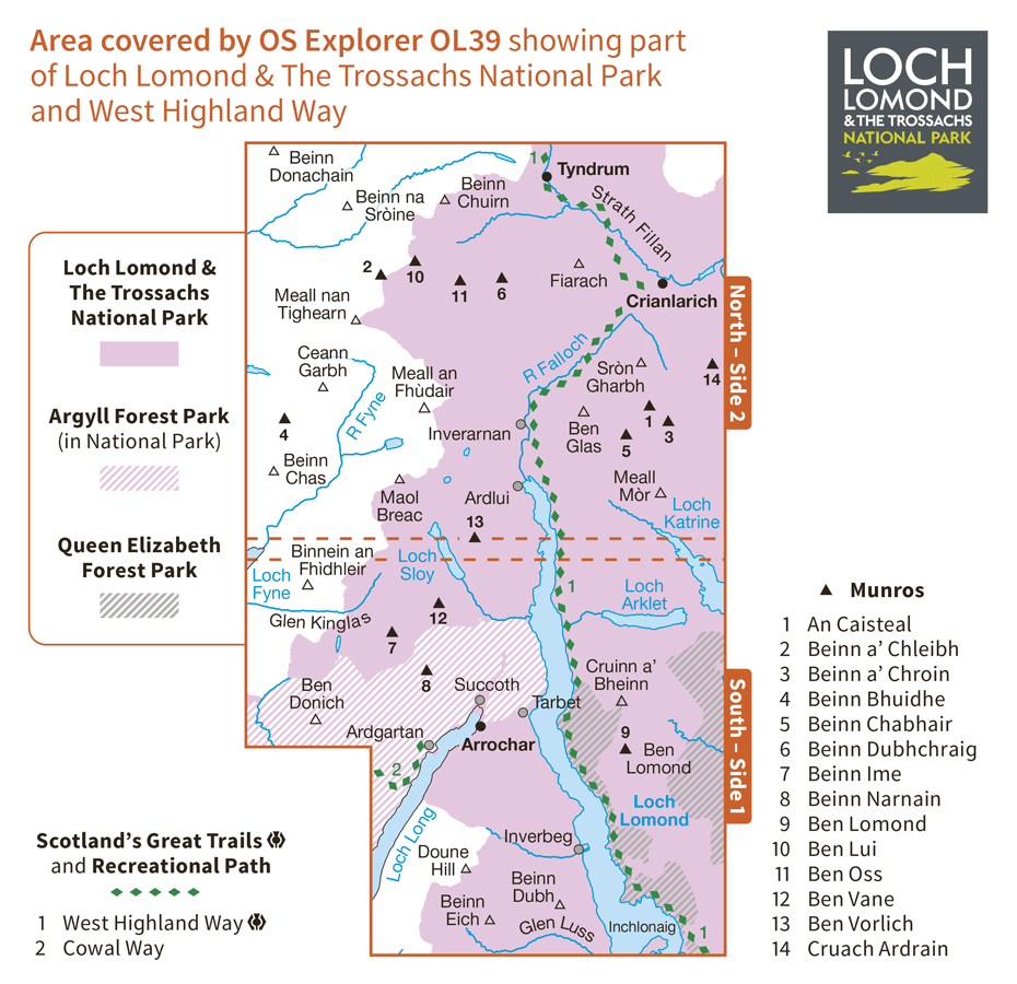 Ordnance Survey Explorer Active - OL 39 - Loch Lomond North