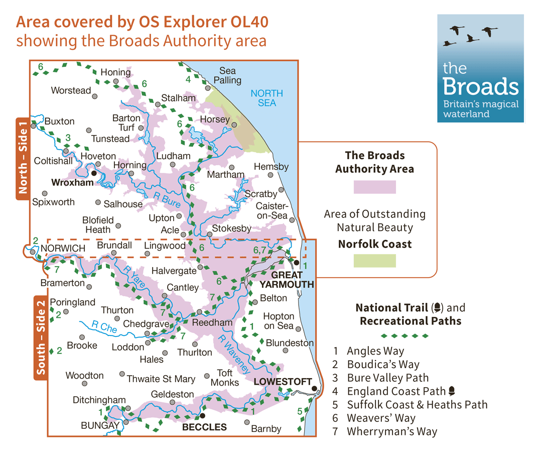 Ordnance Survey Explorer - OL 40 - The Broads