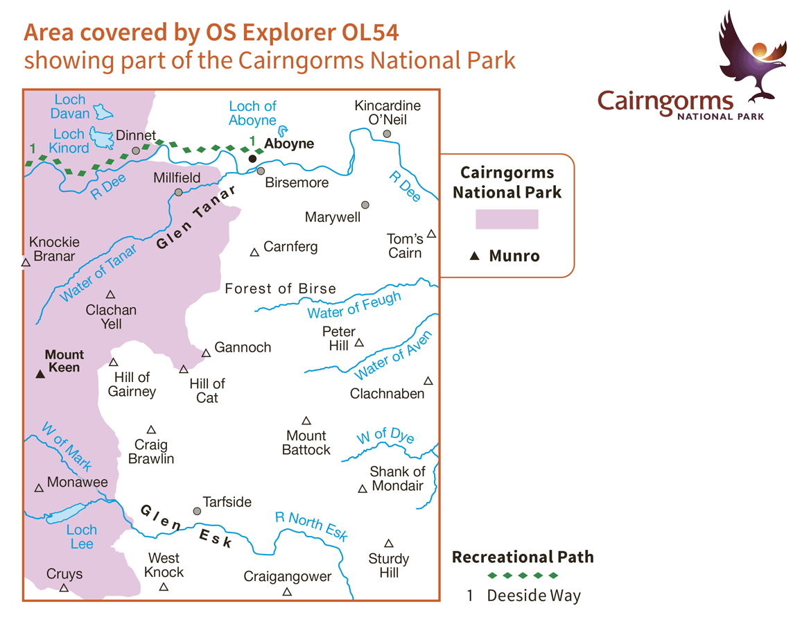 Ordnance Survey Explorer Active - OL 54 - Glen Esk and Glen Tanar