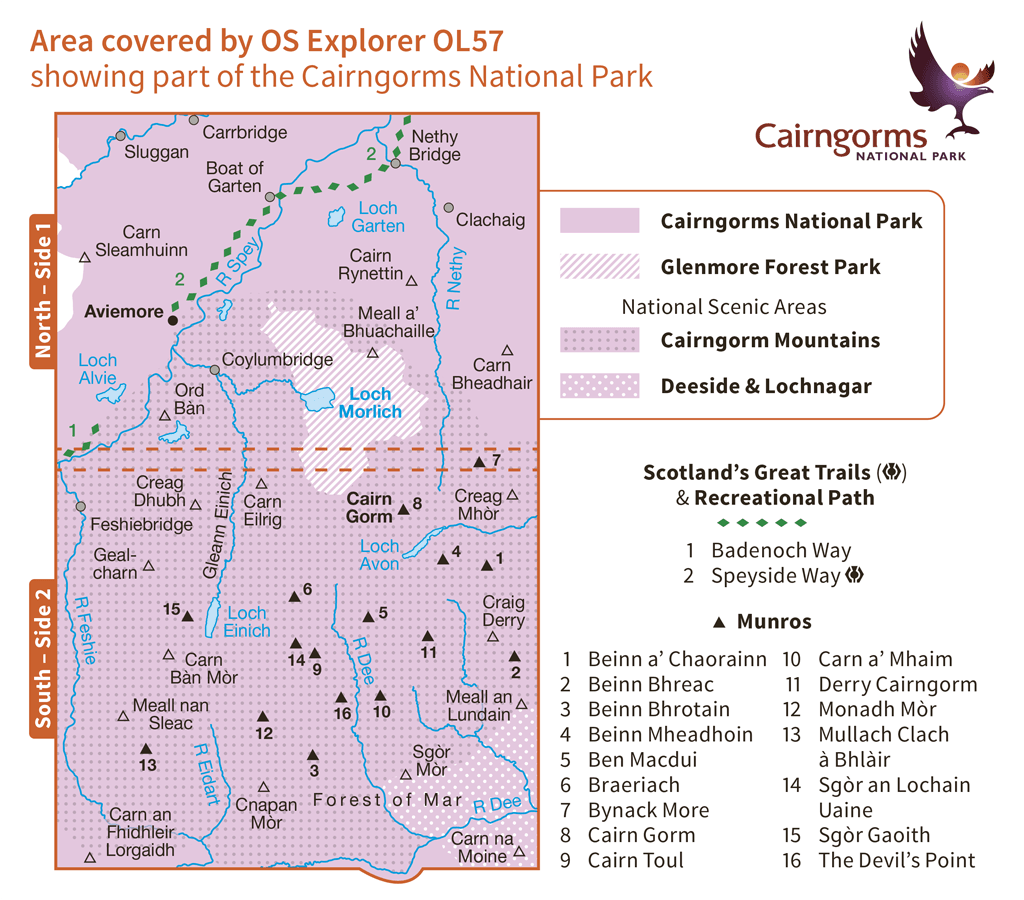 Ordnance Survey Explorer Active - OL 57 - Cairn Gorm and Aviemore