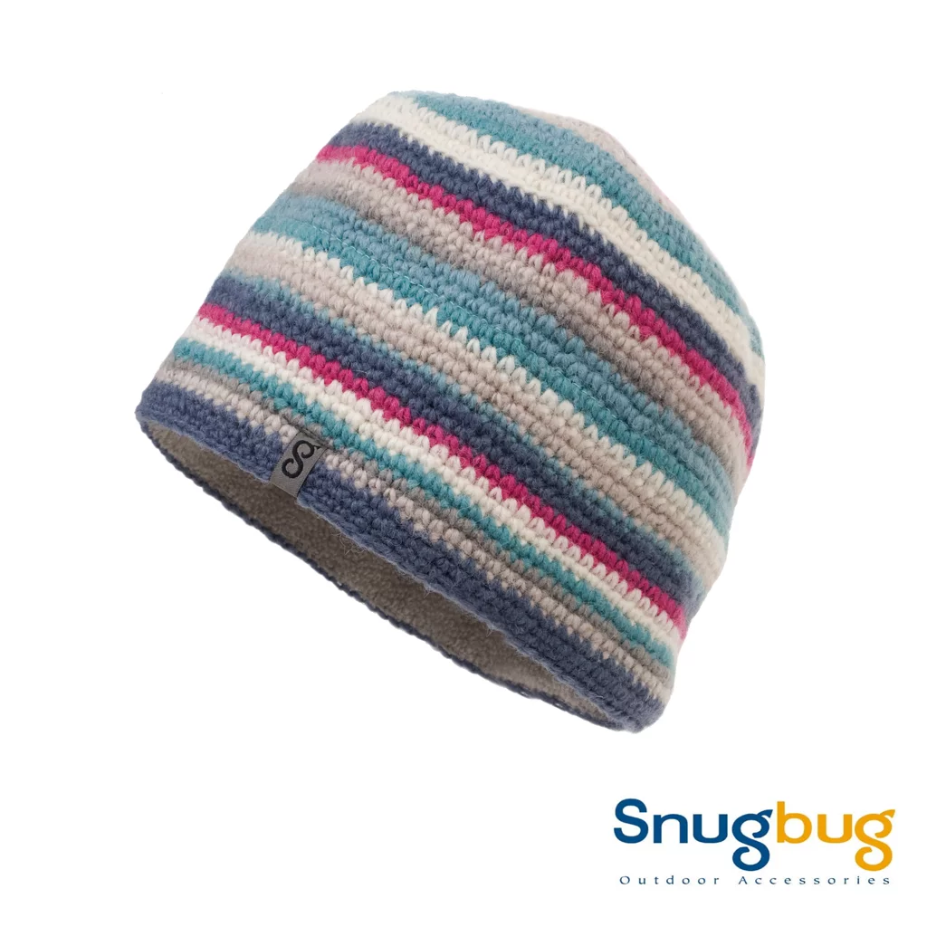 SnugBug Crochet Cap Beanie - Blue/Pink/Cream