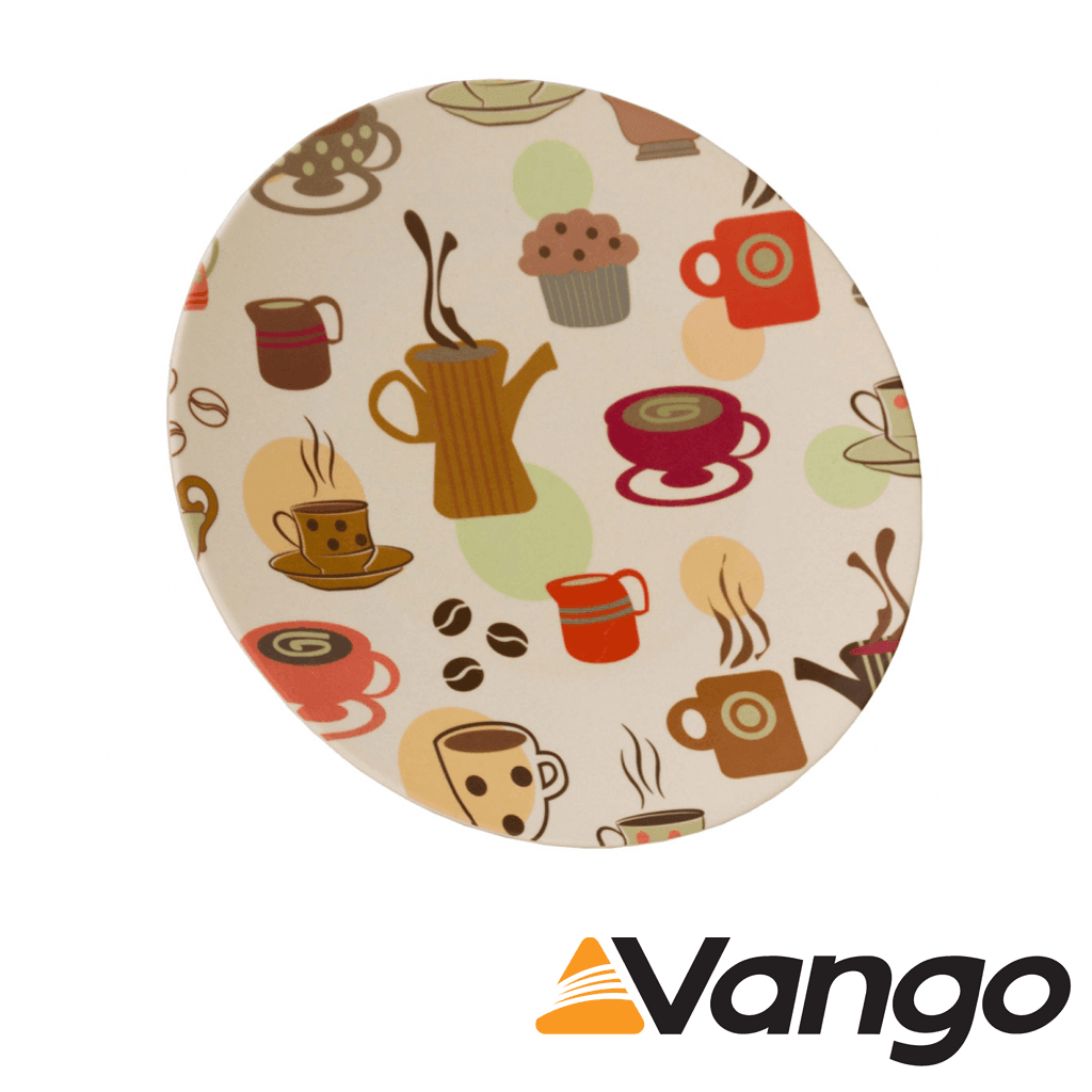 Vango Bamboo Dinner Plate - 28 cm - Coffee Cup Print
