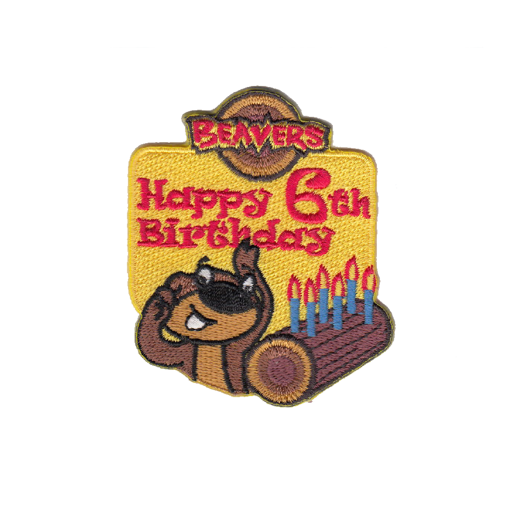 Beavers Embroidered 6th Birthday Fun Badge