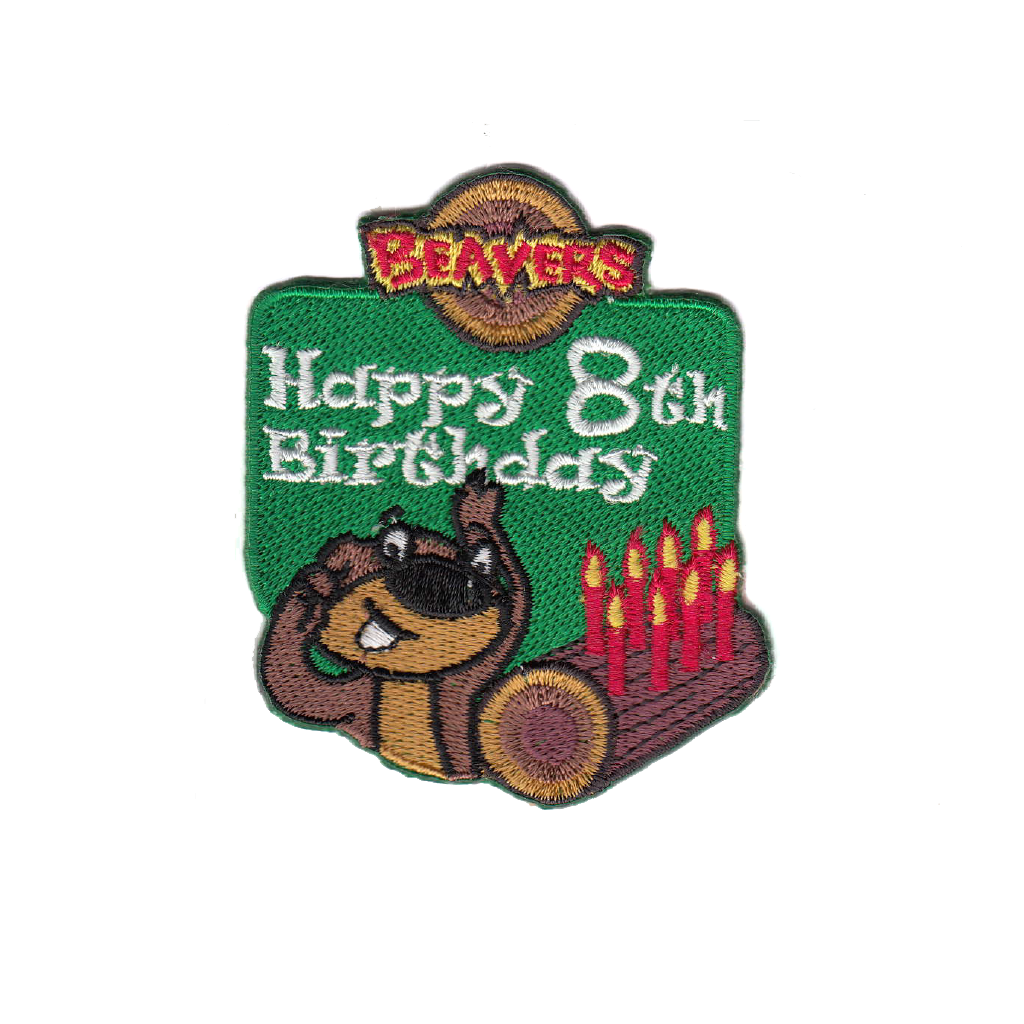 Beavers Embroidered 8th Birthday Fun Badge
