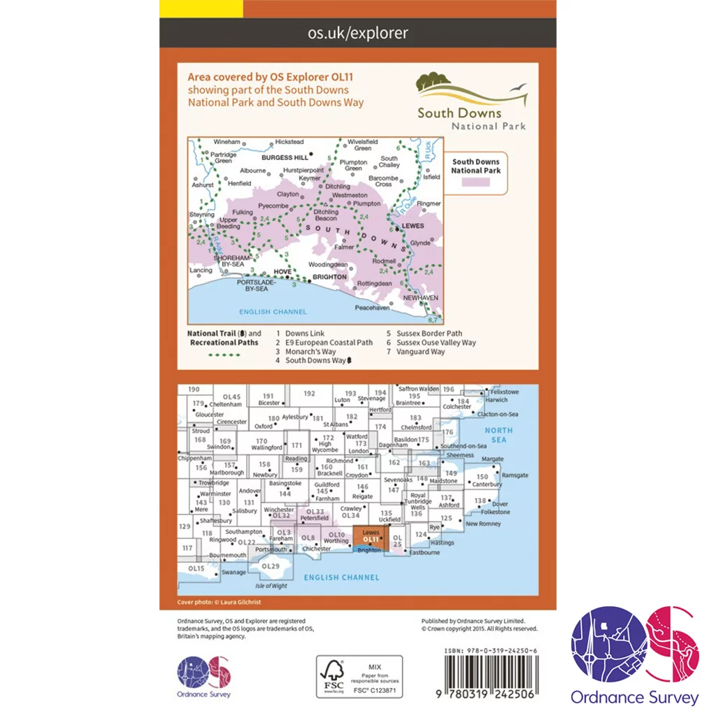 Ordnance Survey Explorer - OL 11 - Brighton and Hove - Image 2