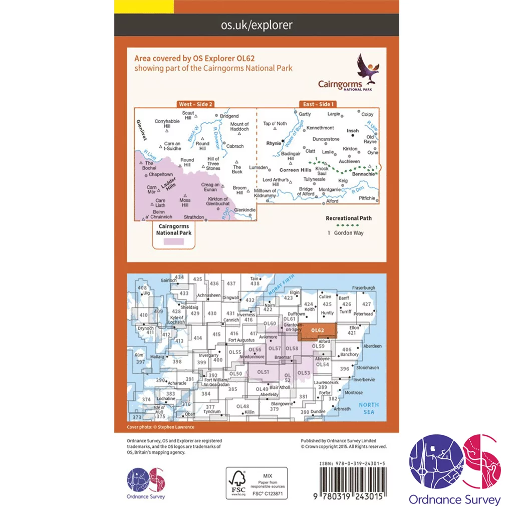 Ordnance Survey Explorer - OL 62 - Correen Hills and Glenlivet - Image 2