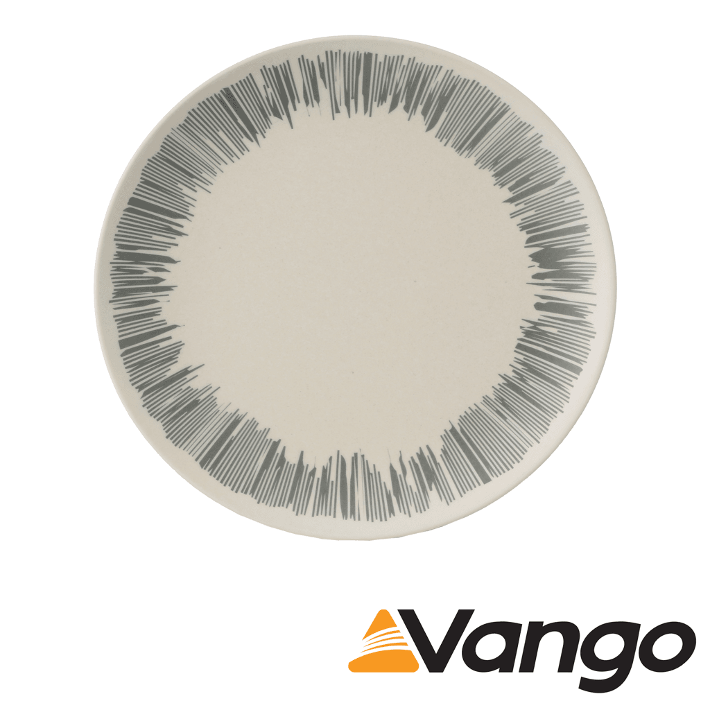 Vango Bamboo Dessert Plate - 20 cm - Grey Stripe