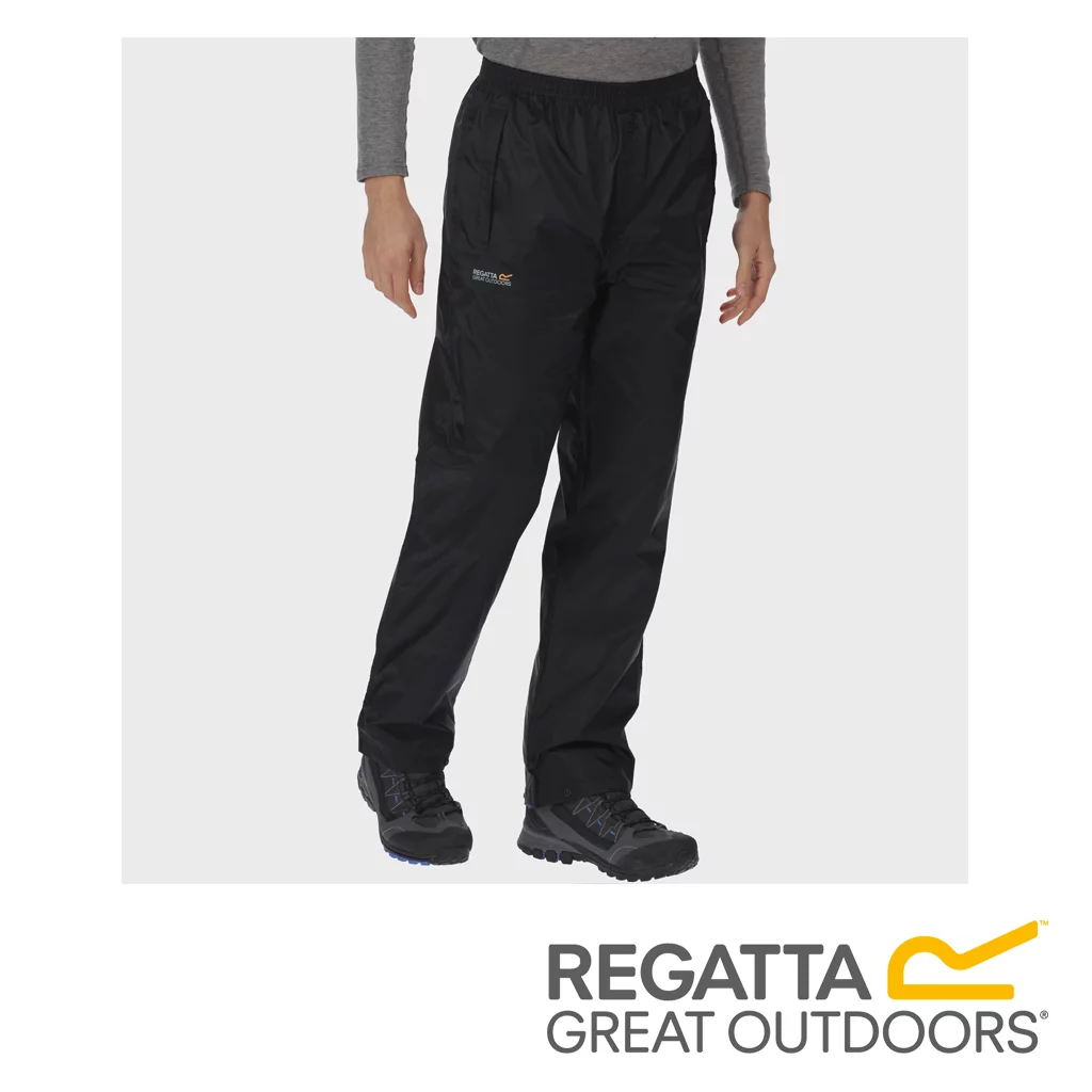 Regatta Men's Pack It Breathable Waterproof Overtrousers - Black - Image 3