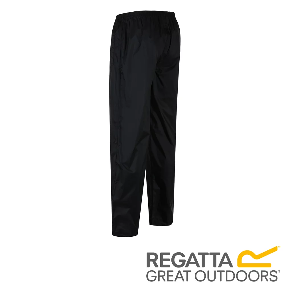 Regatta Men's Pack It Breathable Waterproof Overtrousers - Black - Image 2