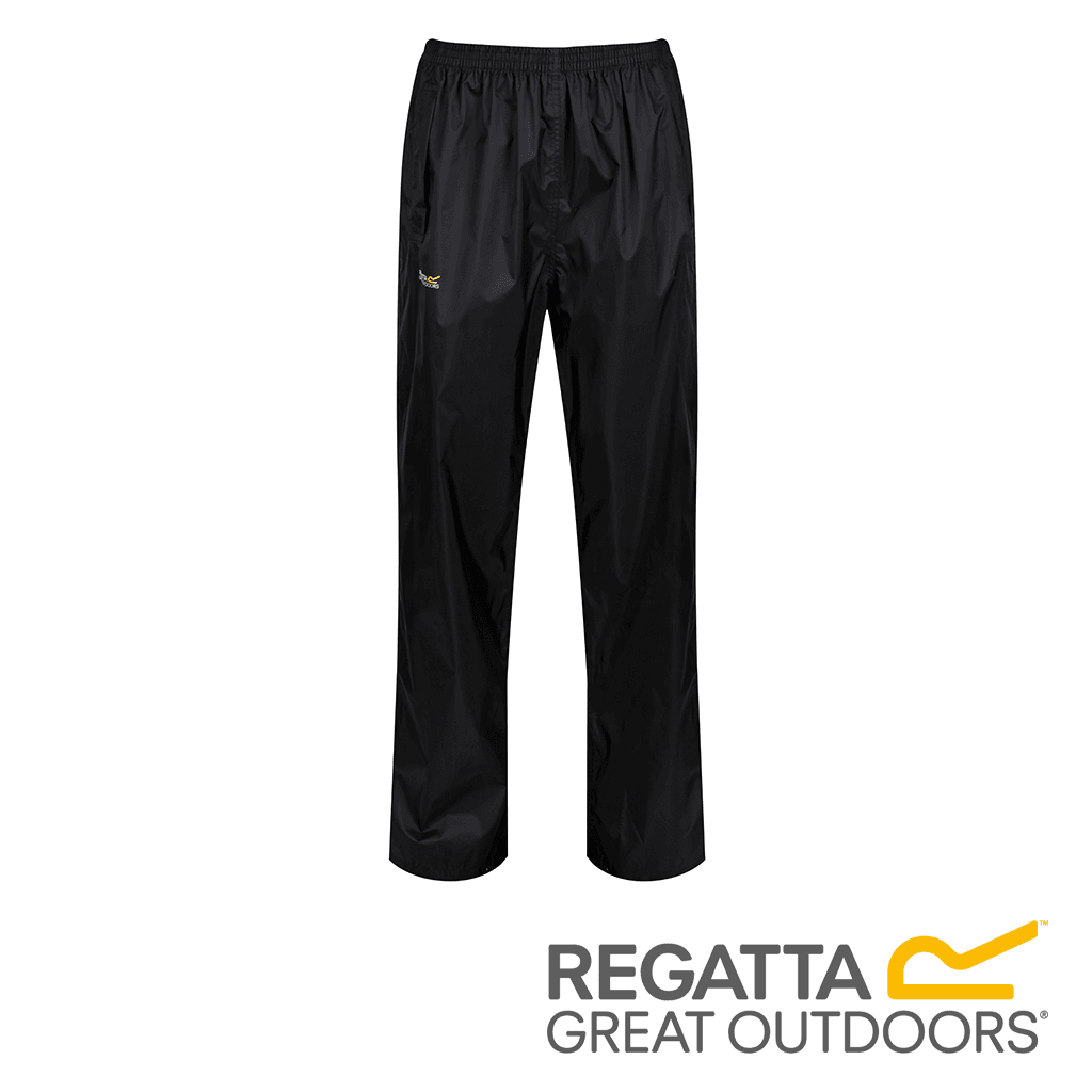 Regatta Women's Pack It Breathable Waterproof Packaway Overtrousers - Black