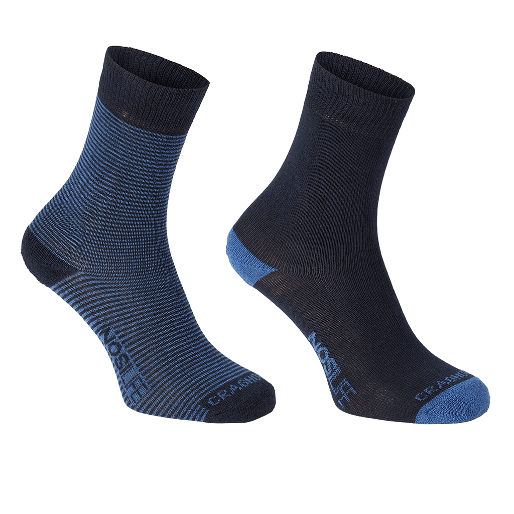 Craghoppers Women's NosiLife Adventure Socks - Dark Navy / Soft Denim ...