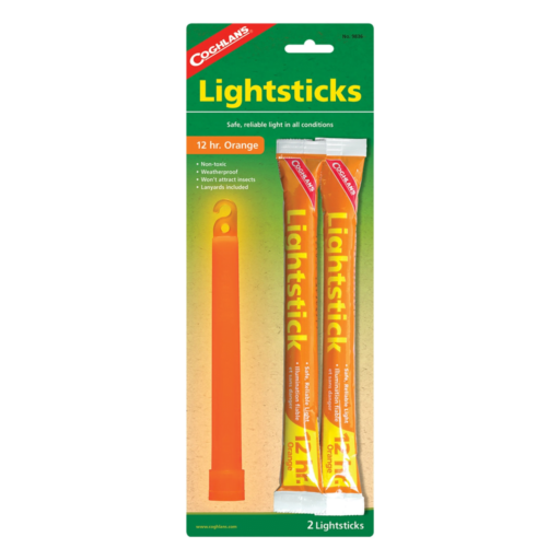 Coghlans 12 Hour Lightsticks – Orange – Twin Pack