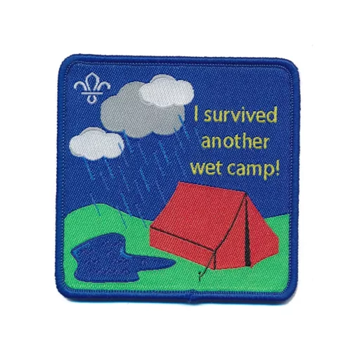 “I Survived Another Wet Camp” Fun Badge