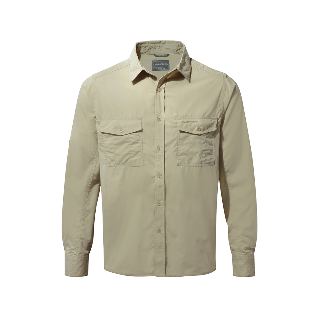 Craghoppers Men's Kiwi Long Sleeved Shirt - Oatmeal | Project X Adventures